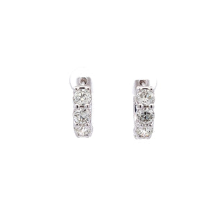 14K DIAMOND INSIDE OUT HOOP EARRINGS 4.00 CARATS - 8 DIAMONDS