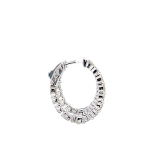 14K DIAMOND INSIDE OUT HOOP EARRINGS 4.25 CARATS