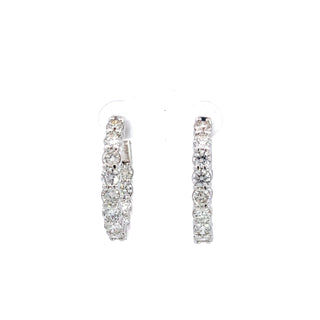 14K DIAMOND INSIDE OUT HOOP EARRINGS 4.25 CARATS