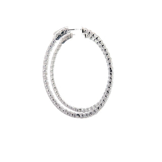 14K DIAMOND INSIDE OUT HOOP EARRINGS 4.50 CARATS