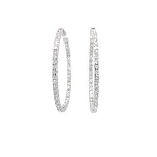 14K DIAMOND INSIDE OUT HOOP EARRINGS 4.50 CARATS