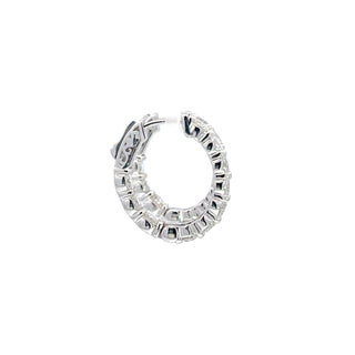 14K DIAMOND INSIDE OUT HOOP EARRINGS 5.00 CARATS - 20 DIAMONDS