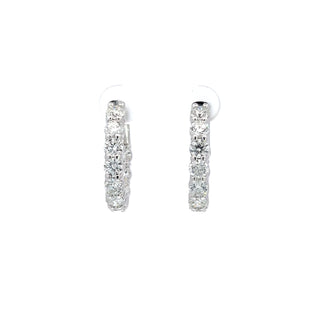 14K DIAMOND INSIDE OUT HOOP EARRINGS 5.00 CARATS - 20 DIAMONDS