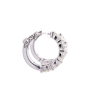 14K DIAMOND INSIDE OUT HOOP EARRINGS 5.25 CARATS