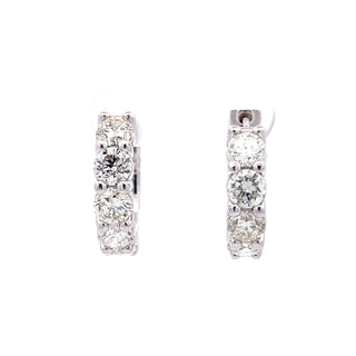 14K DIAMOND INSIDE OUT HOOP EARRINGS 5.25 CARATS