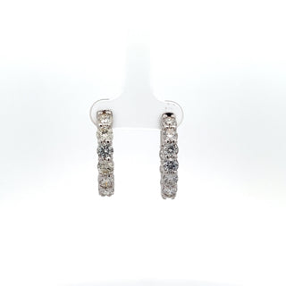 14K DIAMOND INSIDE OUT HOOP EARRINGS 5.50 CARATS