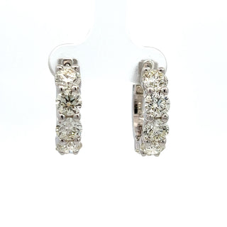 14K W/G DIAMOND HUGGIE EARRINGS 6.00CT