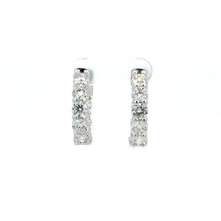14K DIAMOND INSIDE OUT HOOP EARRINGS 6.00 CARATS - 16 DIAMONDS