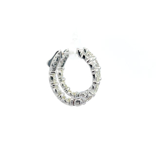 14K DIAMOND INSIDE OUT HOOP EARRINGS 6.00 CARATS - 16 DIAMONDS