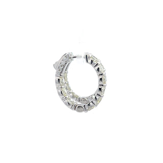14K DIAMOND INSIDE OUT HOOP EARRINGS 6.00 CARATS - 18 DIAMONDS