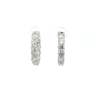 14K DIAMOND INSIDE OUT HOOP EARRINGS 6.00 CARATS - 18 DIAMONDS