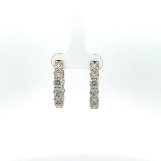 14K DIAMOND INSIDE OUT HOOP EARRINGS 5.91 CARATS - 18 DIAMONDS