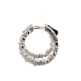 14K W/G LAB GROWN DIAMOND INSIDE OUT HOOP EARRINGS 7.00CT