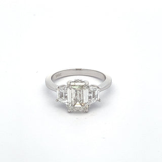 14K W/G LAB GROWN DIAMOND 3.00CT EMERALD CUT