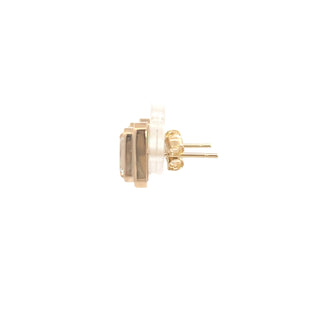 14K Y/G LAB GROWN DIAMOND EARRINGS WITH EMERALD CUT DIAMONDS 2.25CTS