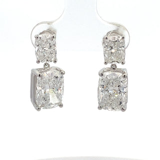 14K W/G LAB GROWN DIAMOND DANGLING EARRINGS 8.00 CT