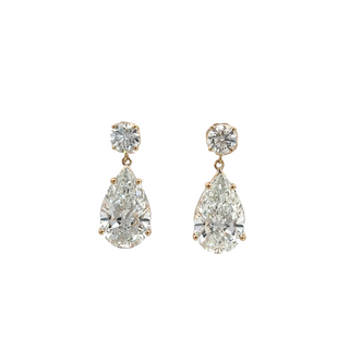 14K Y/G LAB GROWN DIAMOND DANGLING EARRINGS 9.00CT