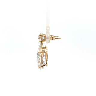 14K Y/G LAB GROWN DIAMOND DANGLING EARRINGS 9.00CT