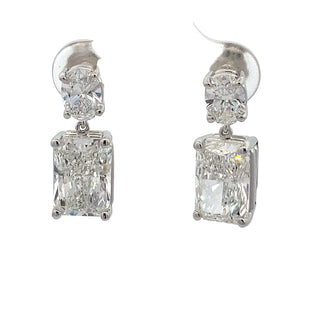 14K W/G LAB GROWN DIAMOND DANGLING EARRINGS 6.25 CT