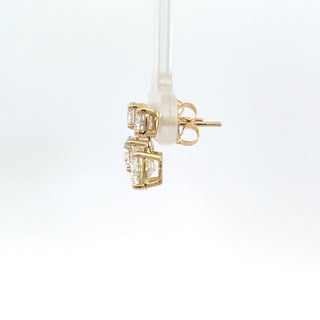 14K GOLD LAB GROWN DIAMOND DANGLING EARRINGS 2.50CT