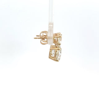 14K GOLD LAB GROWN DIAMOND DANGLING EARRINGS 4.00CT