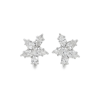 18K W/G DIAMOND FASHION EARRINGS 4.25CT