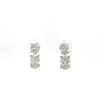 14K W/G LAB GROWN DIAMOND DANGLING EARRINGS 3.25CT