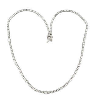 14K W/G LAB GROWN DIAMOND TENNIS NECKLACE 6.50CT