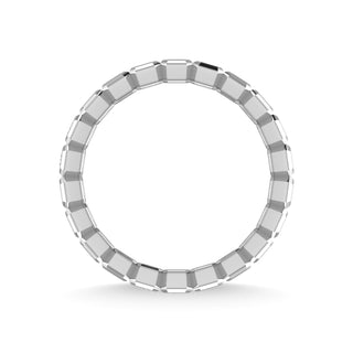14K White Gold Diamond 2 Ct.Tw. Emerald Shape Full Eternity Bezel Band