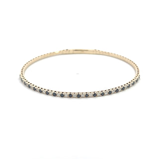14K WHITE-BLACK DIAMOND FLEXIBLE BANGLE 1.00 CARAT