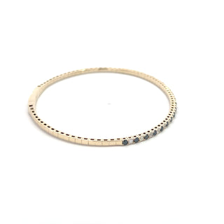14K WHITE-BLACK DIAMOND FLEXIBLE BANGLE 1.00 CARAT
