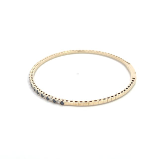 14K WHITE-BLACK DIAMOND FLEXIBLE BANGLE 1.00 CARAT