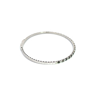 14K WHITE-BLACK DIAMOND FLEXIBLE BANGLE 1.00 CARAT