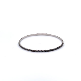 14K BLACK DIAMOND FLEXIBLE BANGLE 1.00 CARAT