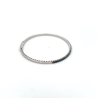 14K BLUE DIAMOND FLEXIBLE BANGLE 1.00 CARAT