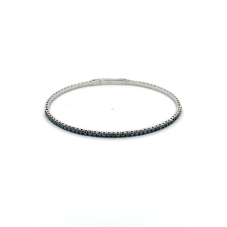 14K BLUE DIAMOND FLEXIBLE BANGLE 1.00 CARAT