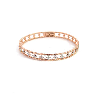 14K DIAMOND FLEXIBLE BANGLE CLOV STYLE 1.00 CARAT