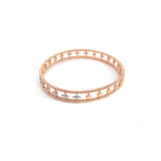 14K DIAMOND FLEXIBLE BANGLE CLOV STYLE 1.00 CARAT