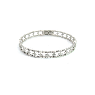 14K DIAMOND FLEXIBLE BANGLE CLOV STYLE 1.00 CARAT
