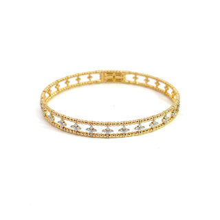 14K DIAMOND FLEXIBLE BANGLE CLOV STYLE 1.50 CARATS