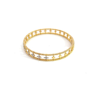14K DIAMOND FLEXIBLE BANGLE CLOV STYLE 1.00 CARAT