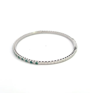 14K EMERALD/DIAMOND FLEXIBLE BANGLE 1.00CT