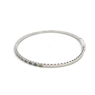 14K GREEN/WHITE DIAMOND FLEXIBLE BANGLE 1CT
