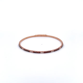 14K WHITE/CHOCOLATE DIAMOND FLEXIBLE BANGLE 1.00 CARAT