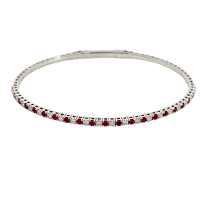 14K RUBY AND DIAMOND FLEXIBLE BANGLE 1.00 CARAT