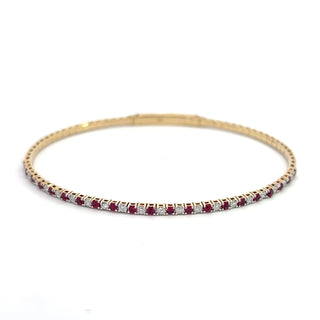 14K RUBY/DIAMOND FLEXIBLE BANGLE 1.00CT