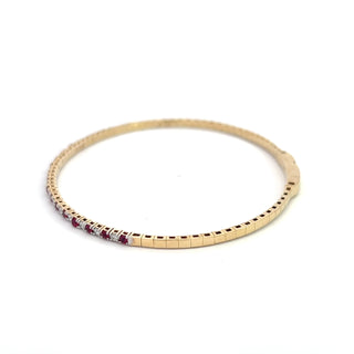 14K RUBY/DIAMOND FLEXIBLE BANGLE 1.00CT