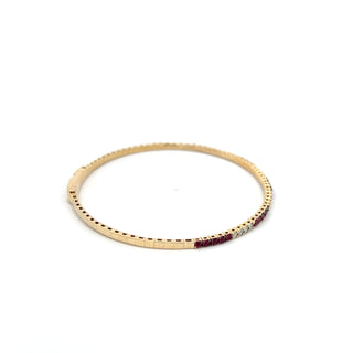 14K RUBY AND DIAMOND FLEXIBLE BANGLE 1.00 CARAT