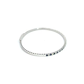 14K DIAMOND/SAPPHIRE FLEXIBLE BANGLE 1.00 CARAT