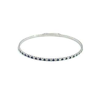 14K DIAMOND/SAPPHIRE FLEXIBLE BANGLE 1.00 CARAT